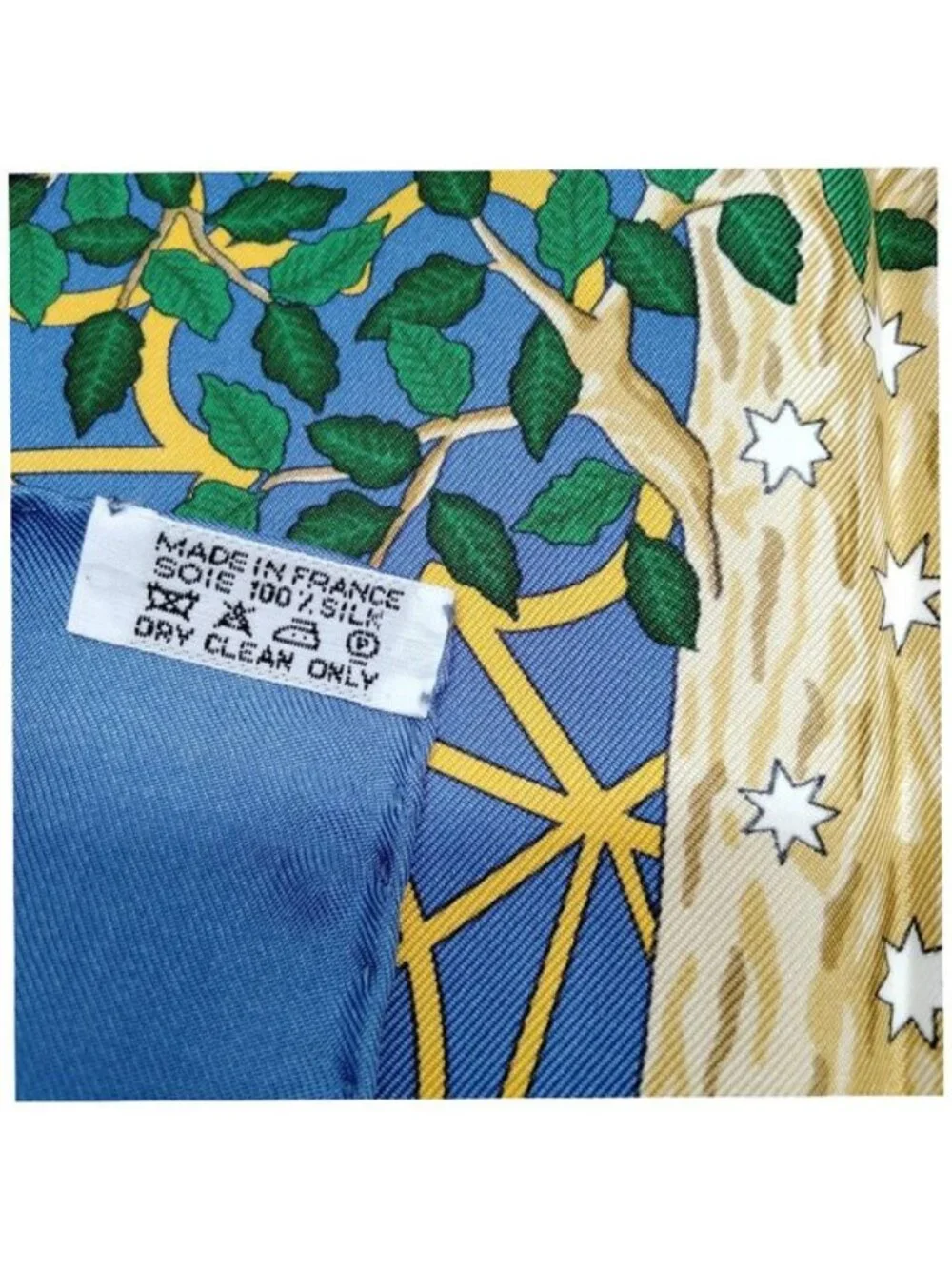 Authentic Hermès Axis Mundi Carré 90 Silk Scarf Blue Multicolor Square